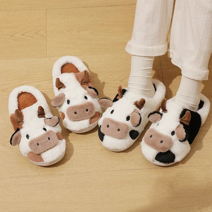 Alaza Plushy Cow Slippers