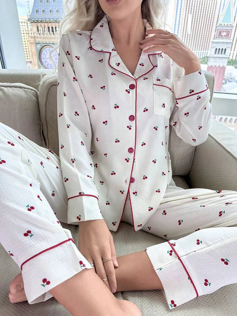 Alaza Cherry Print PJs