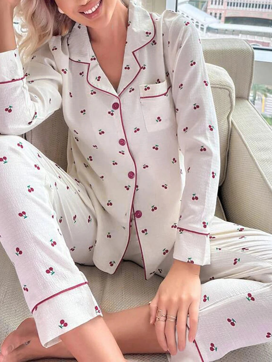 Alaza Cherry Print PJs